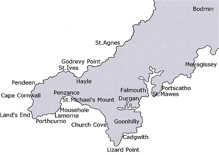 Cornwall-Karte
